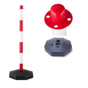 poteau de signalisation rouge/ blanc